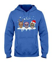Load image into Gallery viewer, Merry Christmas Three Skulls Christmas T-Shirt Gift Hoodie