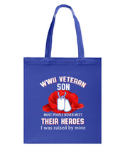 Load image into Gallery viewer, Wwii Veteran Gift For Veteran Dad Quote T-Shirt Basketweave Tote Bag