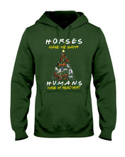 Load image into Gallery viewer, Horses Make Me Happy Christmas Tree Gift For Horse Lovers Hoodie
