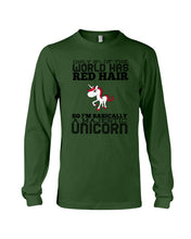 Load image into Gallery viewer, Redhead Unicorn Gift For Fans Funny T-Shirt Unisex Long Sleeve