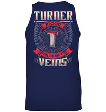 Load image into Gallery viewer, Turner Blood Runs Through Veins Black Quote Name T-Shirt Unisex Tank Top