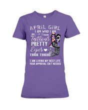 Load image into Gallery viewer, Tattoos Pretty Eyes Gift For April Girl T-Shirt Ladies Tee