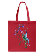 Load image into Gallery viewer, Dragon With Butterfly Wings Dragon Flowers Basketweave Tote Bag