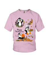 Load image into Gallery viewer, Penguin Happy Thanksgiving Gift For Kids Youth Tee
