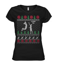 Load image into Gallery viewer, Funny Basketball Christmas Ladies V-Neck