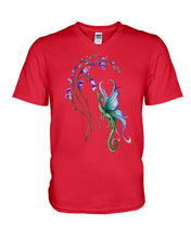 Load image into Gallery viewer, Dragon With Butterfly Wings Dragon Flowers Guys V-Neck