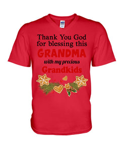 Blessing My Grandma Christmas Gift For Family Guys V-Neck