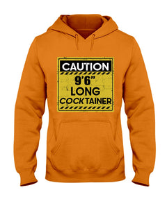 Caution 9'6'' Long Cocktainer Black T-Shirt Hoodie