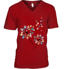 Load image into Gallery viewer, Sign Language - Dandelion Custom T-Shirt Guys V-Neck