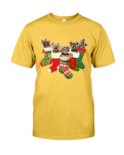 Load image into Gallery viewer, Yorkies In The Socks For Yorkie Lovers Christmas Gift Guys Tee