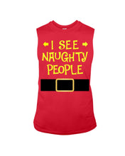 Load image into Gallery viewer, Santa Claus I See Naughty People Christmas T-Shirt Unisex Long Sleeve
