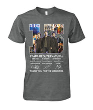 Load image into Gallery viewer, Supernatural 15 Years Anniversary Gift For Fan Black T-Shirt Guys Tee