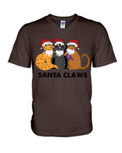 Load image into Gallery viewer, Santa Claws Funny Gift Christmas Gift For Cat Lovers Guys V-Neck