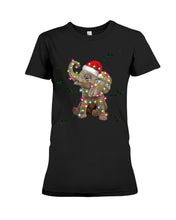 Load image into Gallery viewer, Elephant Color Light Christmas Gift Tee Ladies Tee