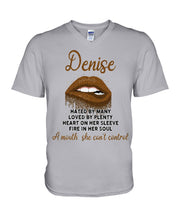 Load image into Gallery viewer, Denise A Mouth She Can't Control Quote T-Shirt Guys V-Neck