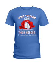 Load image into Gallery viewer, Wwii Veteran Gift For Veteran Dad Quote T-Shirt Ladies Tee