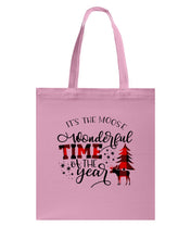 Load image into Gallery viewer, Funny Moose Wonderful Time Christmas Gift For Family Basketweave Tote Bag