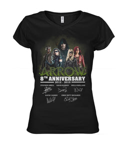 Arrow 8Th Anniversary Gift For Fans Black T-Shirt Ladies V-Neck