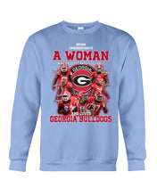 Load image into Gallery viewer, A Woman Loves Georgia Bulldogs Custom Tee Sweatshirt