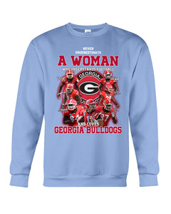 A Woman Loves Georgia Bulldogs Custom Tee Sweatshirt