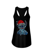 Load image into Gallery viewer, Merry Christmas Stitch Gift For Fans T-Shirt Ladies Flowy Tank