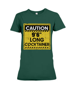 Caution 9'6'' Long Cocktainer Black T-Shirt Ladies Tee