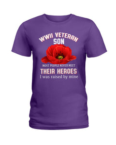 Wwii Veteran Son Gift For Veterab Mom Ladies Tee