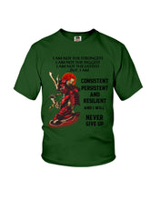 Load image into Gallery viewer, Samurai Consistent Persistent Resilient Quote T-Shirt Youth Tee