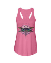 Load image into Gallery viewer, Let It Be Dragonfly Lotus Ladies Flowy Tank