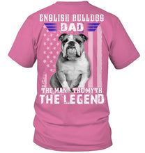 Load image into Gallery viewer, English Bulldog  - The Man - The Myth - The Legend Black T-Shirt Guys Tee
