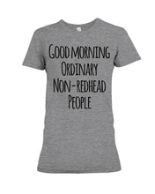 Load image into Gallery viewer, Redhead Good Morning White Mug Ladies Tee