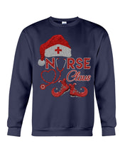 Load image into Gallery viewer, Merry Christmas Nurse Claus Black T-Shirt Sweatshirt