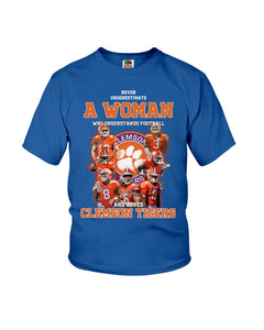A Woman Loves Clemson Tigers Gift For Fans T-Shirt Youth Tee