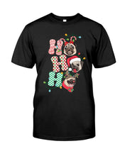 Load image into Gallery viewer, Pug Lover Christmas Hohoho Funny T-Shirt Ladies Tee