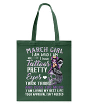 Load image into Gallery viewer, Tattoos Pretty Eyes Gift For March Girl T-Shirt Basketweave Tote Bag