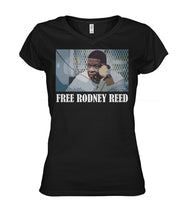 Load image into Gallery viewer, Free Rodney Reed Raise Your Voice 3 Ladies V-Neck
