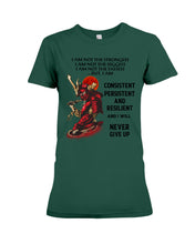 Load image into Gallery viewer, Samurai Consistent Persistent Resilient Quote T-Shirt Ladies Tee