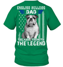 Load image into Gallery viewer, English Bulldog  - The Man - The Myth - The Legend Black T-Shirt Guys Tee