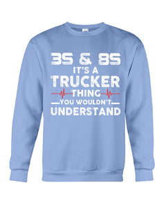 3S And 8S Trucker Lovers Black T-Shirt Sweatshirt