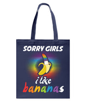Load image into Gallery viewer, Sorry Girrls I Like Bananas Funny Tee Gift Basketweave Tote Bag