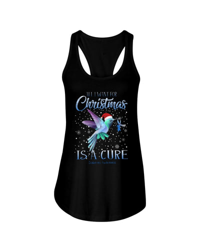 All I Want For Christmas Is A Cure Stop Diabetes Ladies Flowy Tank