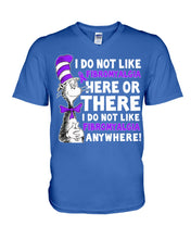 Load image into Gallery viewer, Fibromyalgia Anywhere Break Cancer Spirit T-Shirt Guys V-Neck