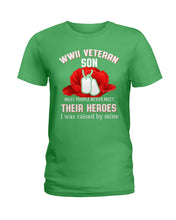 Load image into Gallery viewer, Wwii Veteran Gift For Veteran Dad Quote T-Shirt Ladies Tee