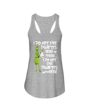 Load image into Gallery viewer, Grinch Funny Quote Don't Like Diabetes Christmas Tee Ladies Flowy Tank
