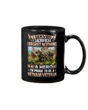 Load image into Gallery viewer, Vietnam Vetera Regret Nothing Black T-Shirt Mug