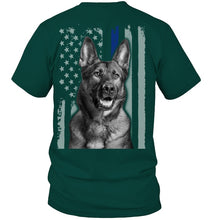 Load image into Gallery viewer, German Shepherd American Flag Veteran Brave Dog Guys Tee