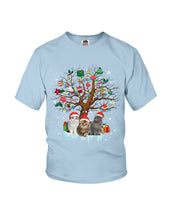 Load image into Gallery viewer, Christmas Tree Cat Lovers Cute Funny T-Shirt Youth Tee