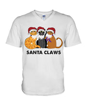 Load image into Gallery viewer, Santa Claws Funny Gift Christmas Gift For Cat Lovers Guys V-Neck
