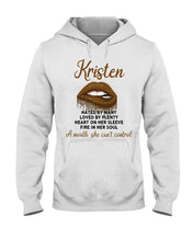 Load image into Gallery viewer, Kristen A Mouth She Can&#39;t Control Quote Name T-Shirt Hoodie