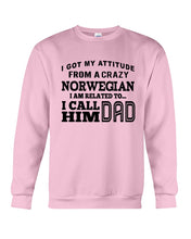 Load image into Gallery viewer, Attitude From Crazy Norwegian Dad Norway Love T-Shirt For Dad Sweatshirt